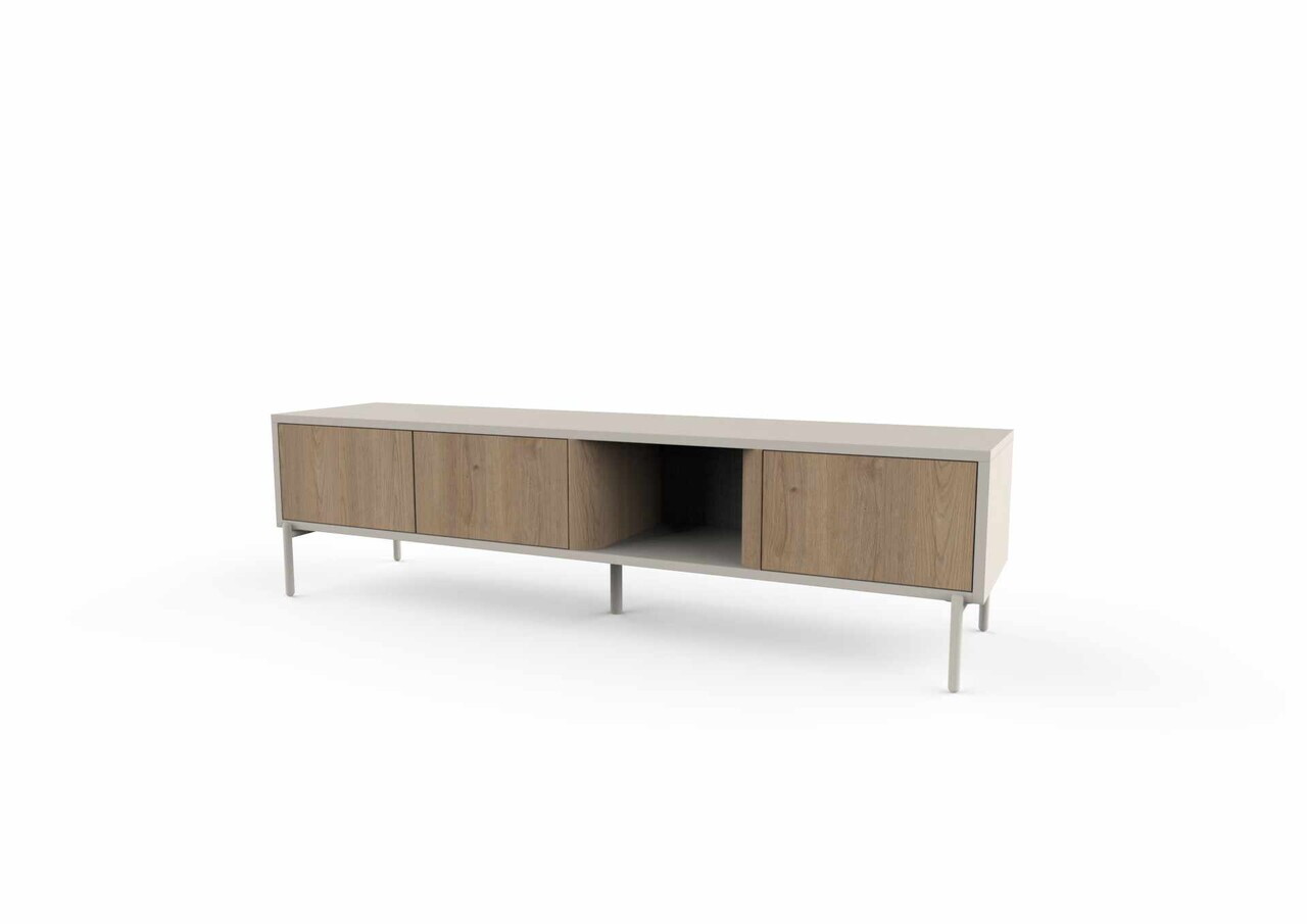 Comoda TV, Hanah Home, Ventro, 150x40x36 cm, Natural / Gresie — imaginea 8