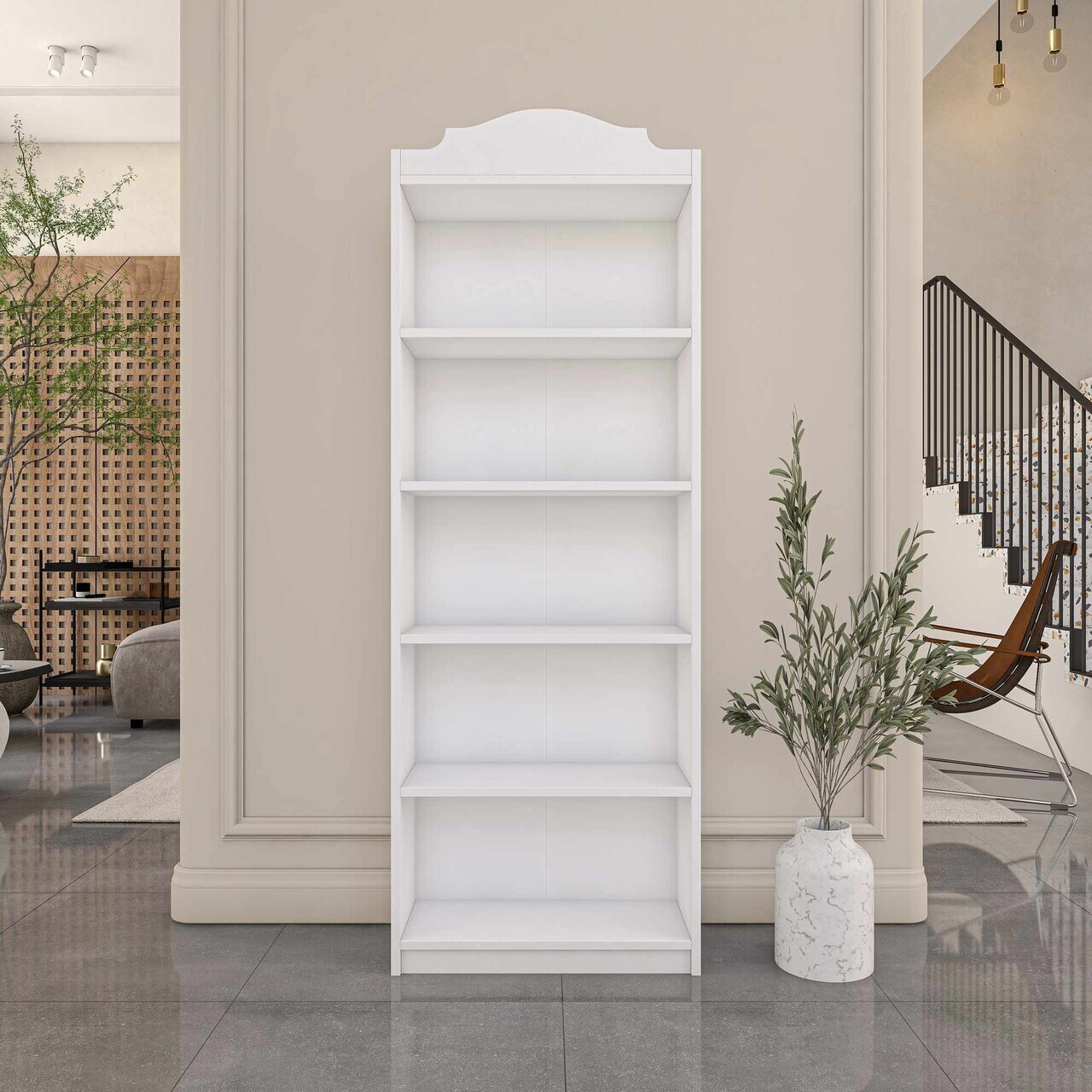 Corp biblioteca, Hanah Home, HC130, 60x160x25 cm, Alb — imaginea 5