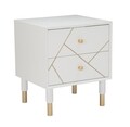 Noptiera Luxy, Mauro Ferretti, 45x40x51 cm, lemn de pin, alb/auriu