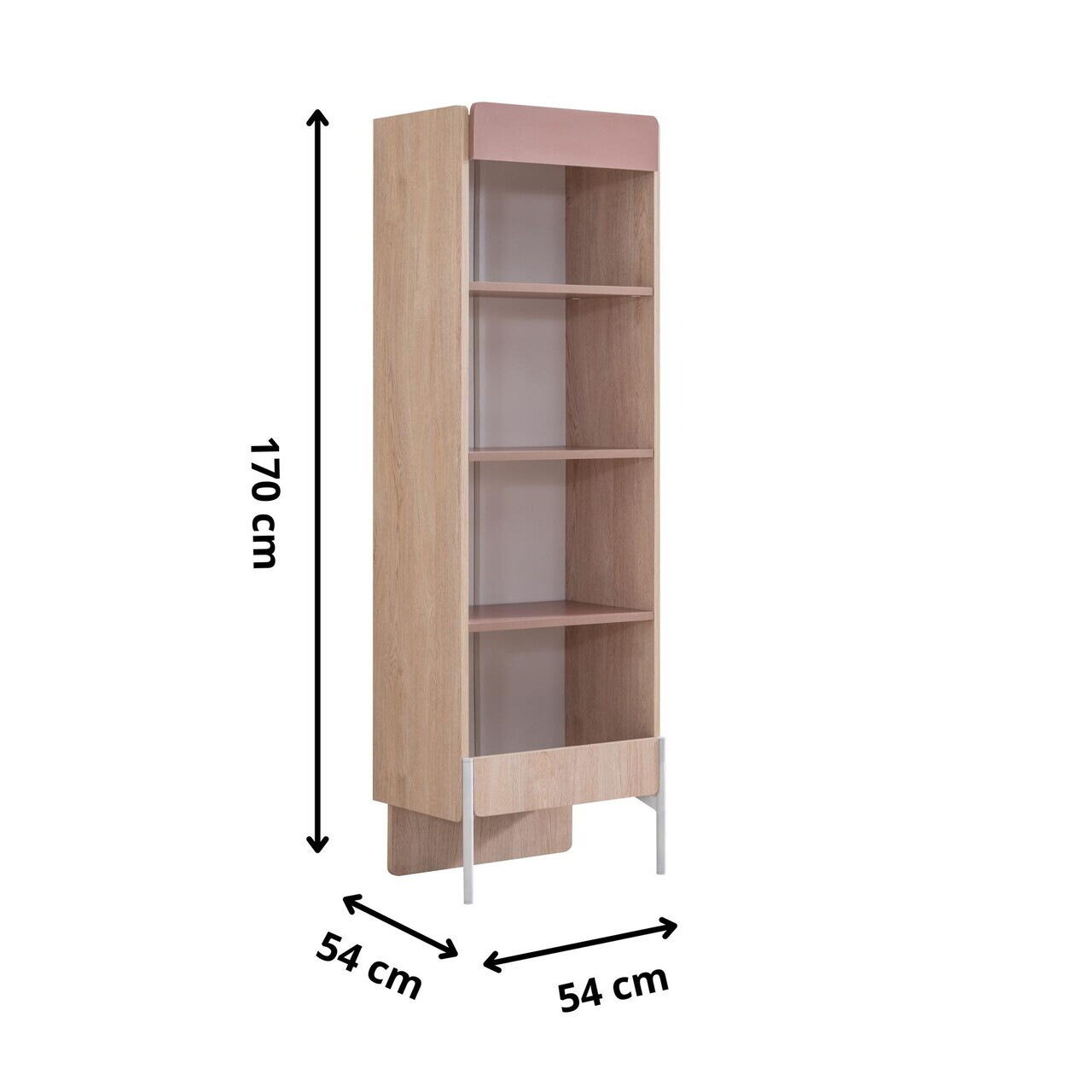 Corp biblioteca, Hanah Home, Rosetta, 54x170x54 cm, PAL, Maro / Roz - view 5