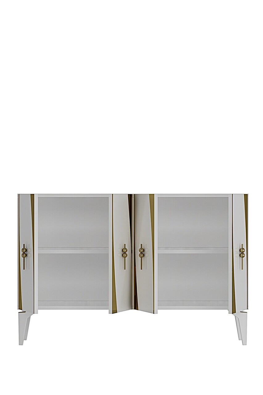 Consola, Hanah Home, Elips 120, 120x75x32 cm, Alb/Auriu — imaginea 6