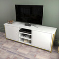 Comoda TV, Retricy, Otis, 140x35.3x50.8 cm, PAL, Aur/Alb