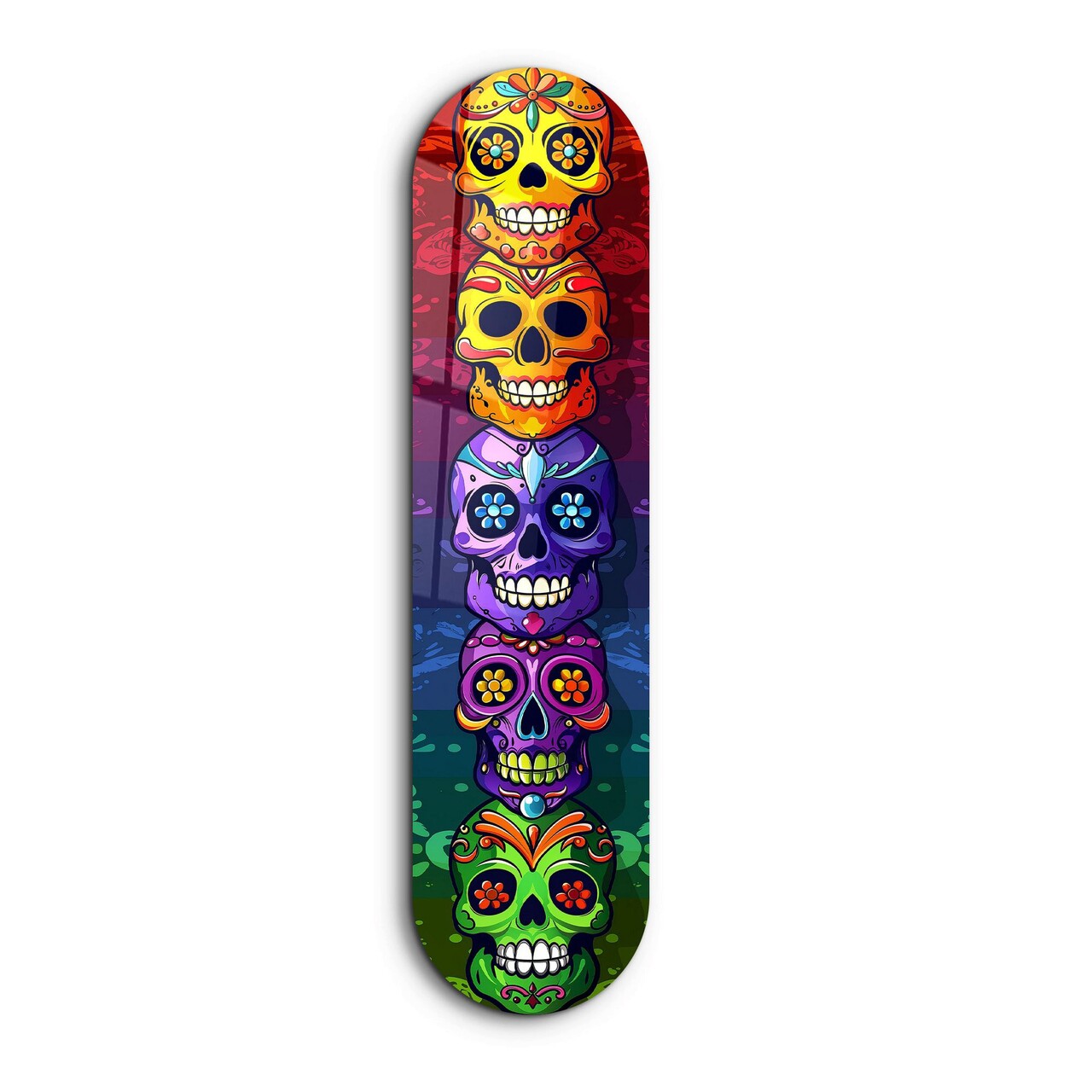Tablou decorativ, Sugar Skulls v2, Dimensiune: 20 x 80 cm, Multicolor - view 6