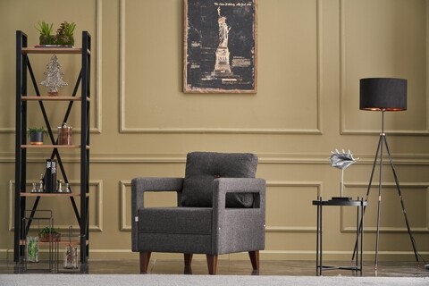 Fotoliu comfort, balcab home, 80x80x70 cm, lemn, antracit