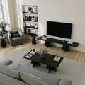 Comoda TV, Neostill, Mushroom, 180x40x42 cm, PAL, Negru
