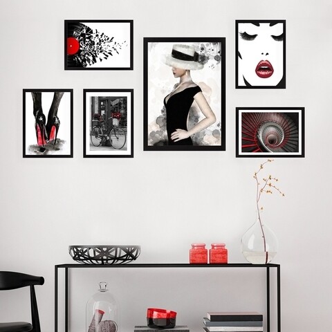 Set 6 tablouri decorative, SET_012, Lulu, 24×29 cm/24×44 cm, plastic 24x29