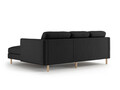 Coltar dreapta 3 locuri, Eden, Micadoni, 223x150x90 cm, catifea, negru