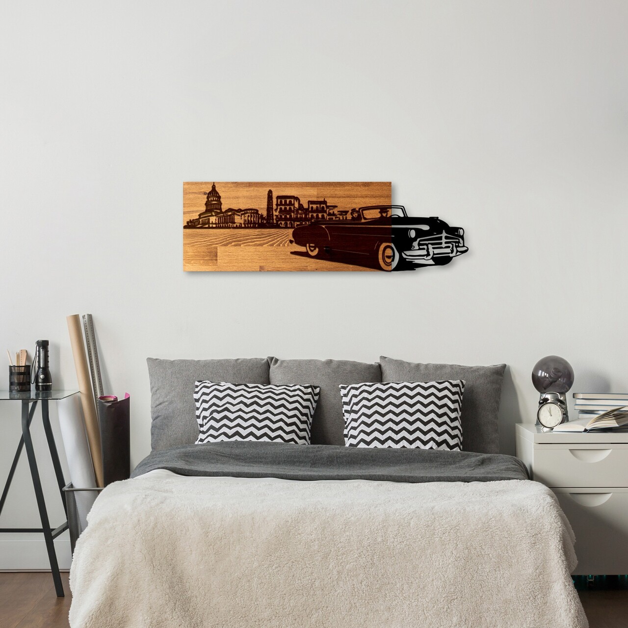 Decoratiune de perete, Classic Style, Lățime: 80 cm, Nuc / Negru - view 3