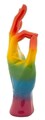 Figurina /sculptura decorativa Rainbow Hand Ok, Mauro Ferretti, 16x10.5x36 cm, polirasina, multicolor