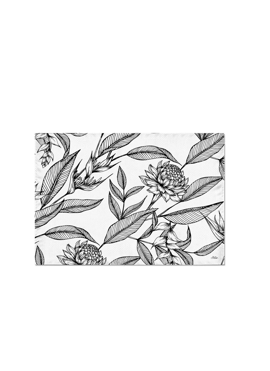 Set suporturi pentru farfurie, Mia, 742TMA7805, Poliester, Alb/Negru - 1 | YEO