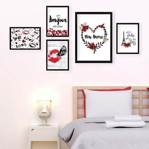 Set 5 tablouri decorative, SET_067, Lulu, 24×29 cm/34×44 cm, plastic 24x29