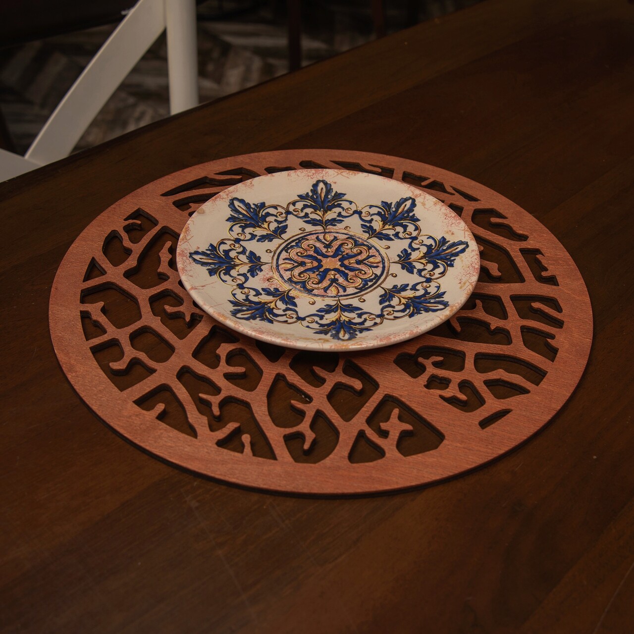 Set suporturi pentru farfurie, Payna, 790PYN1144, Lemn , Produs lucrat manual, Trandafir - 1 | YEO