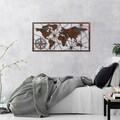 Decoratiune de perete, World Map Large, Metal, Latime: 120 cm / Inaltime: 60 cm, Multicolor