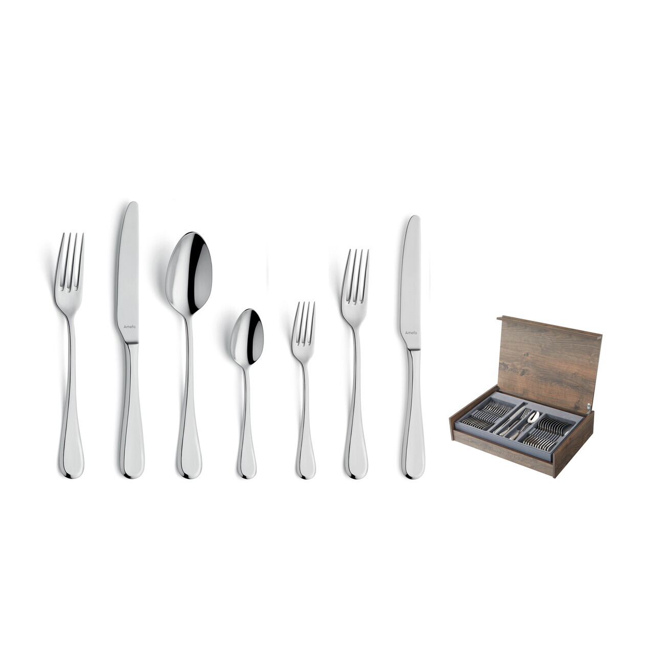 Set tacamuri 84 piese Amefa, Drift, inox 18/10, argintiu — imaginea 15