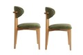 Set scaune 2 piese, Wayland, Lionte, Verde / Stejar deschis
