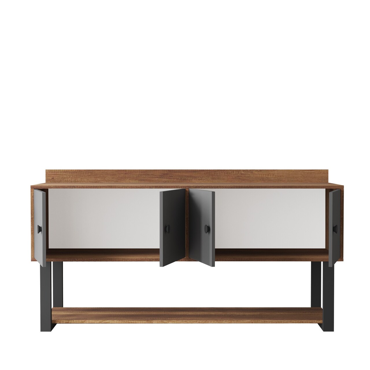 Consola, Hanah Home, Mn04-Ba, 180x93.2x85 cm, Nuc / Antracit - imagine 10