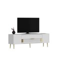 Comoda TV, Olivia, Dekolp4, Alb/Auriu
