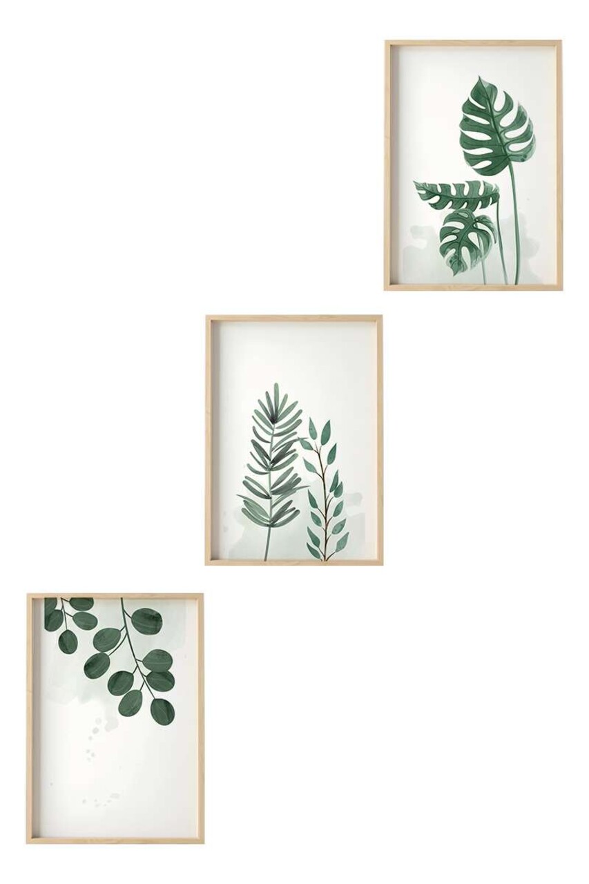 Set 3 tablouri decorative, Huhu193, Cadru: 100% LEMN MASIV (Grosime: 2,5 cm), Multicolor - view 5