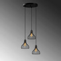 Lustra, Fulgor, 942FLG1621, Metal, Negru/Maro antic