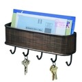 Cuier de perete pentru chei si scrisori Twillo, iDesign, 27 cm, bronz