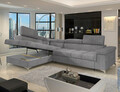 Coltar extensibil stanga 4 locuri ELTAP, LT-03TOU, Eridano, 275x202x88 cm, lemn/poliester, gri inchis