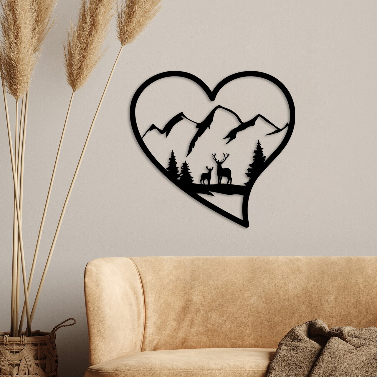 Decoratiune de perete, Mother And Son 3, Dimensiuni: 51 x 54 cm, Negru — imaginea 3