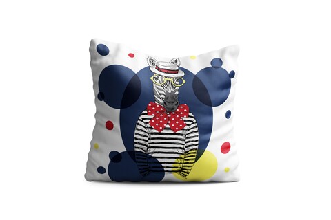 Perna decorativa zebra, oyo kids, 43x43 cm, poliester, multicolor