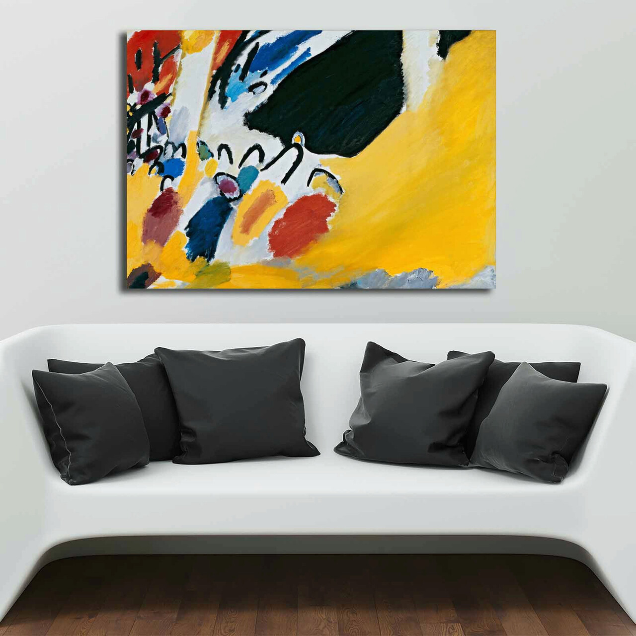 Tablou decorativ, 70100KANDINSKY012, Canvas, Lemn, Multicolor