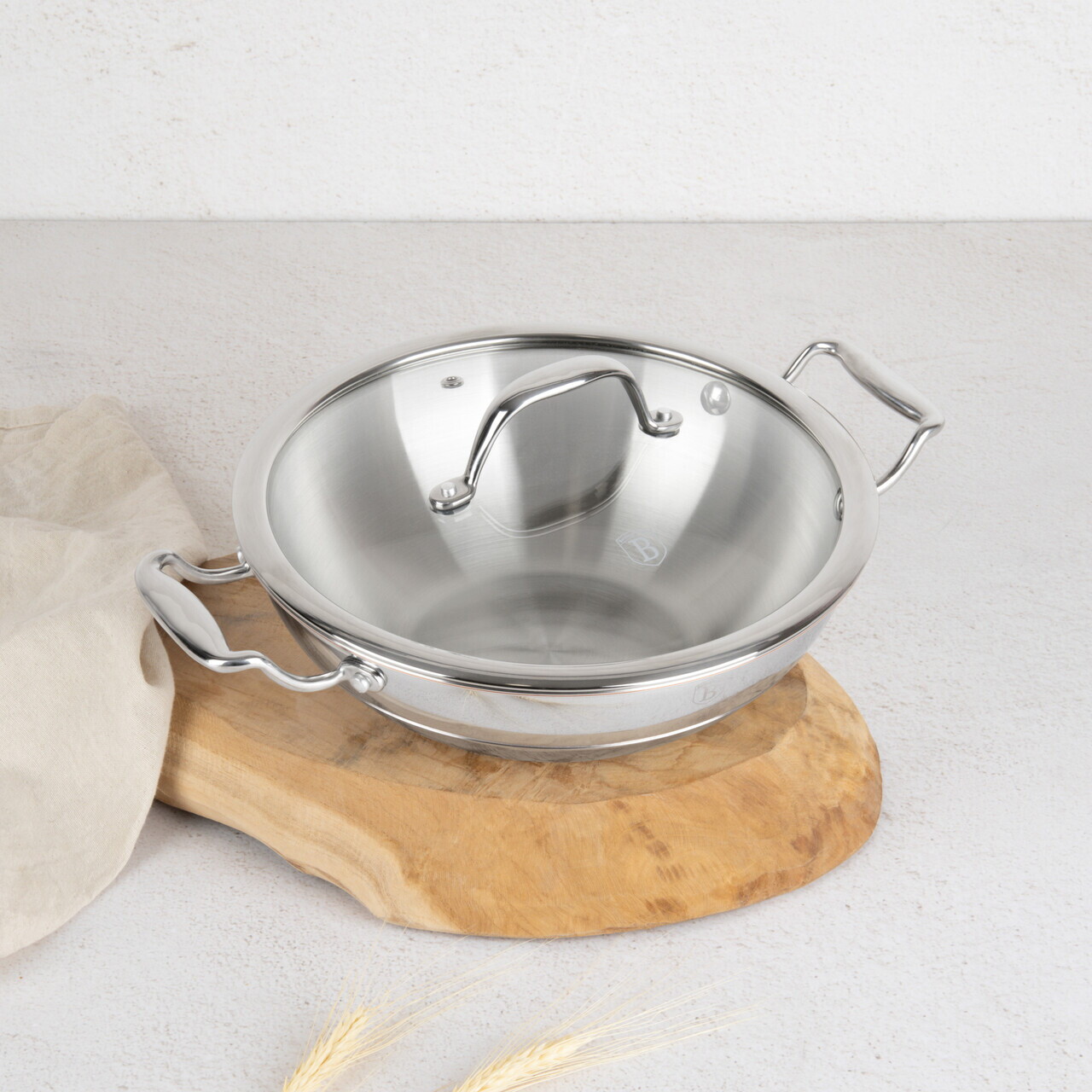 Tigaie Wok cu capac Berlinger Haus, Copper Touch, 24 cm, inox, argintiu - imagine 10