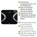 Cantar de baie LED, Wenko, 30x26x2.1 cm, sticla/ABS, negru/gri