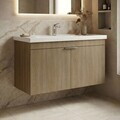 Dulap de baie cu chiuvetă, Hanah Home, Desna 100, Stejar Sonomo