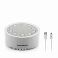 Dispozitiv cu sunete albe pentru dormit White Noise Slewel, InnovaGoods, incarcare USB, 400 mAh, Ø9 x 4.2 cm, gri