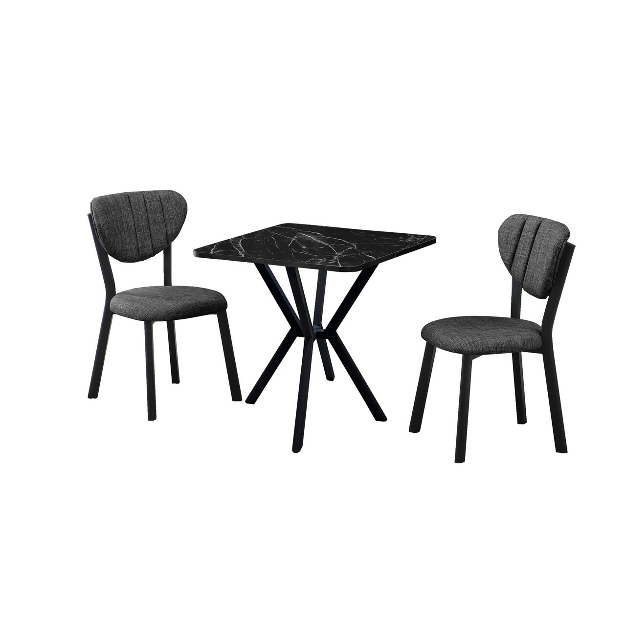 Set masa extensibila si scaune, 3 piese, Hanah Home, Elma, Antracit / Negru - view 2