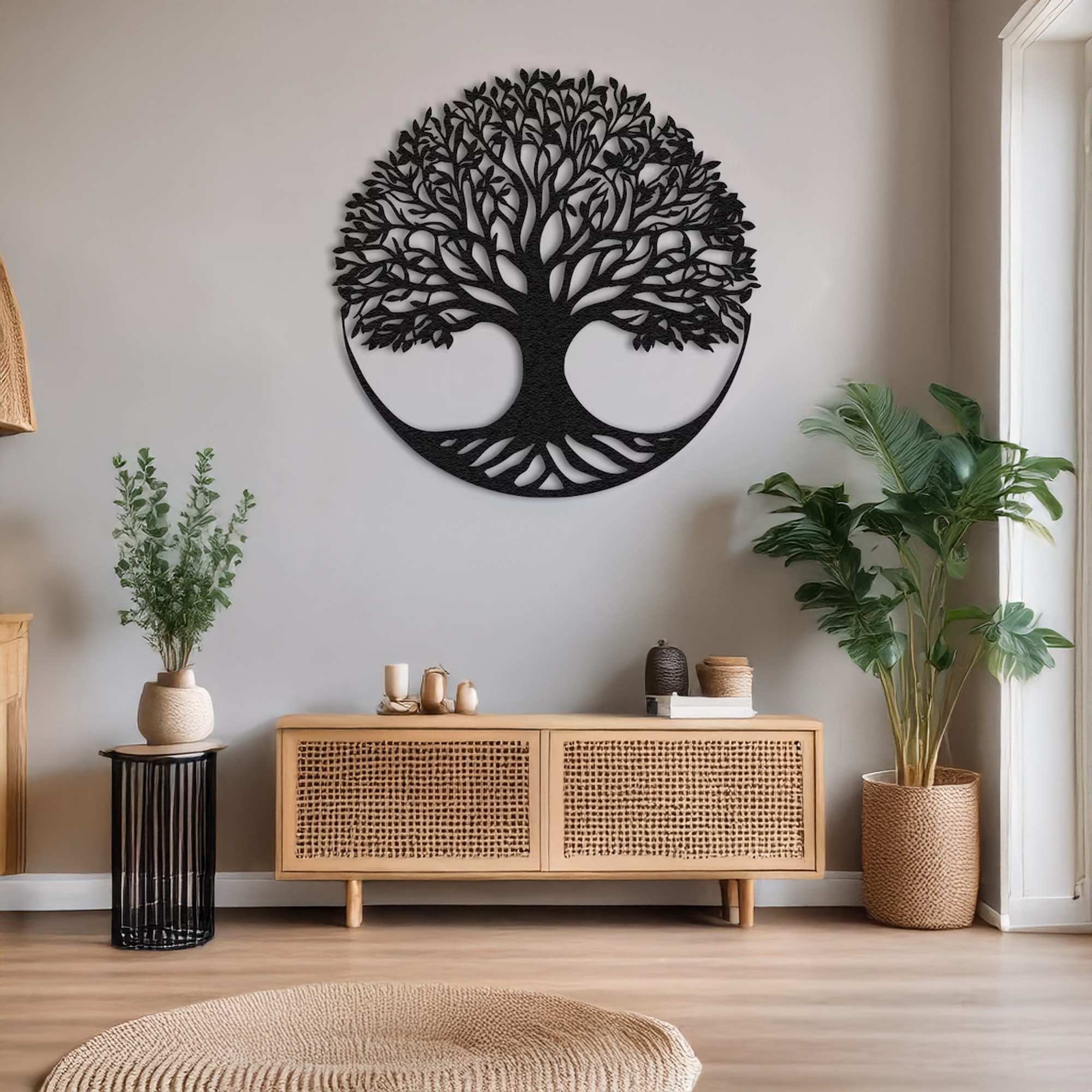 Decoratiune de perete, DCV-1075-MT, Dimensiune: 80 x 80 cm, Negru