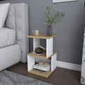 Noptiera, Retricy, Carter, 29.6x29.6x49.4 cm, PAL, Stejar / Alb