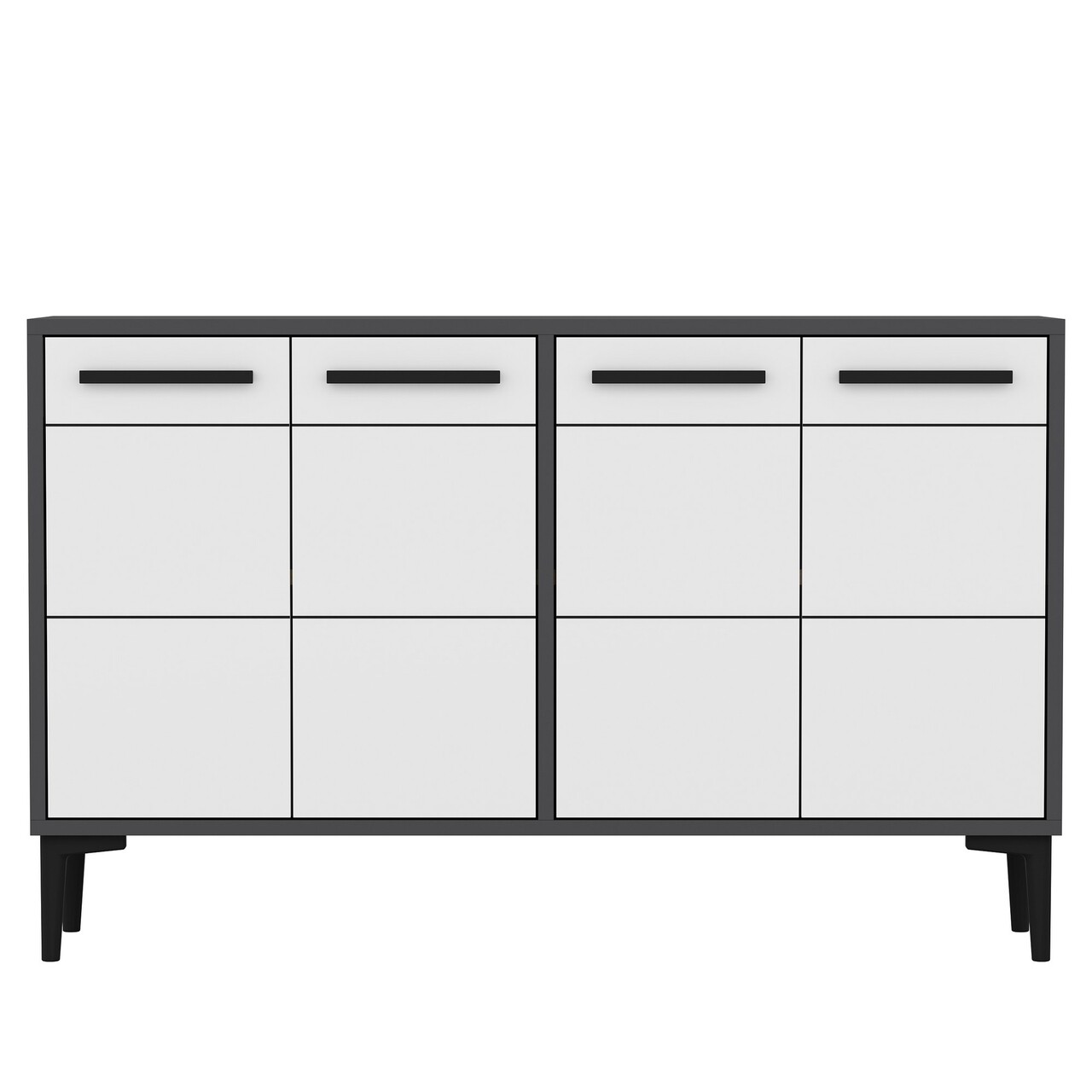 Consola, Odessa, Stria, 120x30x75 cm, PAL, Antracit/Alb