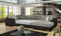Coltar extensibil dreapta 5 locuri ELTAP, Damario, 338x189x78 cm, lemn/poliester, gri/negru
