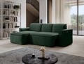 Coltar stanga 4 locuri ELTAP, Ume, 287x190x88 cm, lemn/poliester, verde inchis/negru