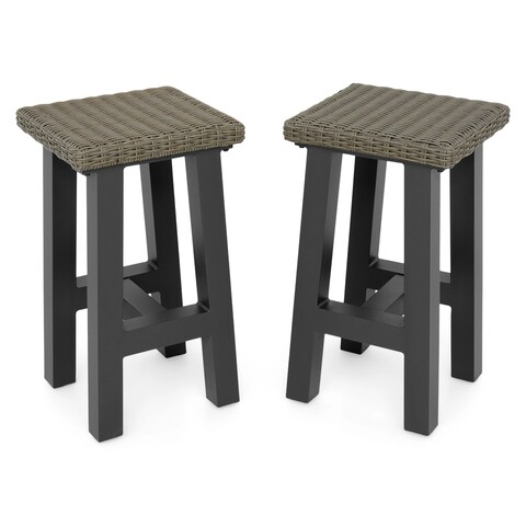 Set 2 taburete, tonic, l.36 l.40 h.70 cm, negru