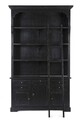 Biblioteca cu scara Jefferson, Bizzotto, 143.5x40.6x233.7 cm, lemn de mango, negru
