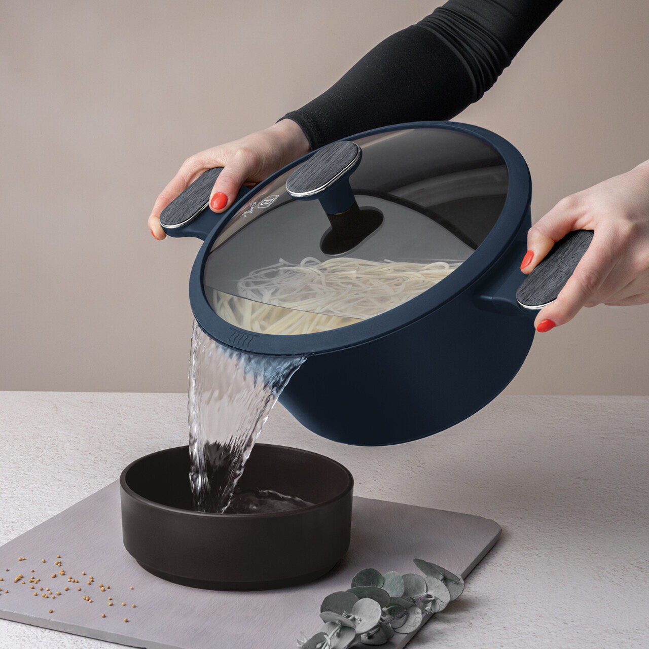 Oala cu capac Berlinger Haus, Deep Sea, 24 cm, 4.3 L, aluminiu forjat, albastru mat/gri - imagine 6