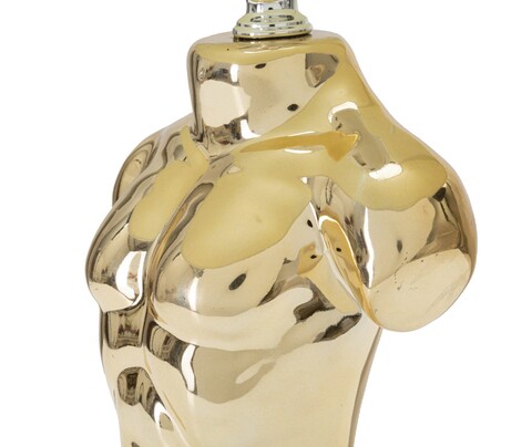 Lampa de masa, Glam Man, Mauro Ferretti, 1 x E27, 40W, 25 x 25 x 42.5 cm, ceramica/fier/textil, auriu