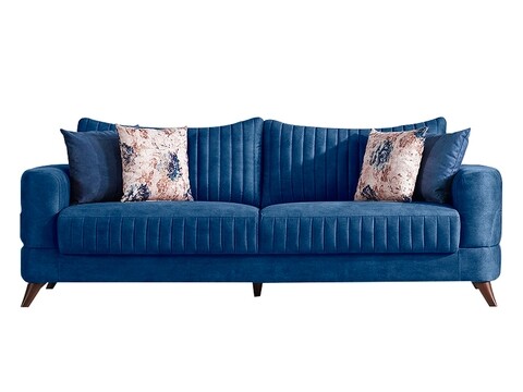 Canapea extensibila cu spatiu depozitare Kappa Blue, Heinner, 3 locuri, 230x100x78 cm, stofa