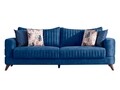 Canapea extensibila cu spatiu depozitare Kappa Blue, Heinner, 3 locuri, 230x100x78 cm, stofa