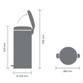 Cos de gunoi cu pedala, Brabantia, NewIcon, 30 L, 38x29.3x67.9 cm, otel, bej