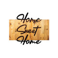 Decoratiune de perete, Home Sweet Home, 50% lemn/50% metal, Dimensiune: 58 x 48 x 3 cm, Negru