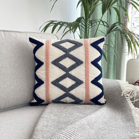 Perna, vermont tassel, material: 20% in, 80% poliester, albastru închis / antracit / roz pudrat