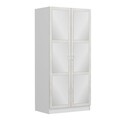 Dulap pentru haine, Minerva, Kale Chain Mirror Antique White, 90x210x52 cm, PAL, Alb
