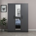 Dulap pentru haine, Minerva, Kale Anthracite, 135x190x52 cm, PAL, Antracit