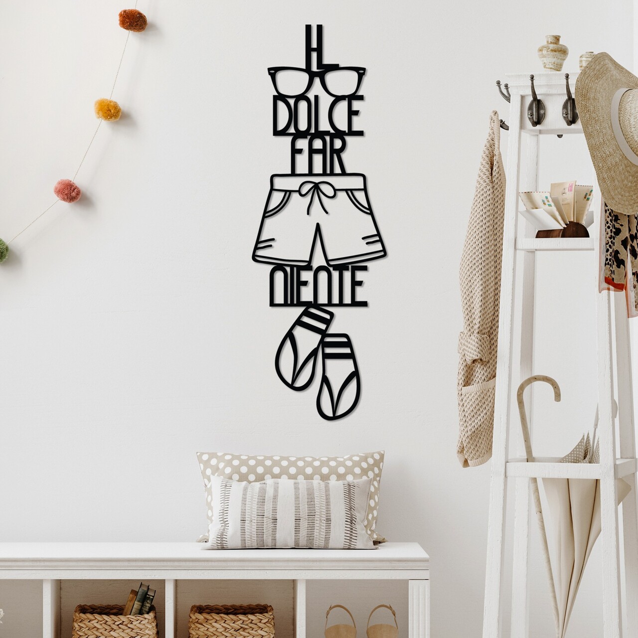 Decoratiune de perete, Dolce Far Niente 3, Dimensiune: 30 x 85 cm, Negru - view 2